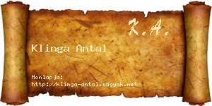 Klinga Antal névjegykártya