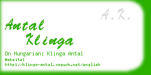 antal klinga business card